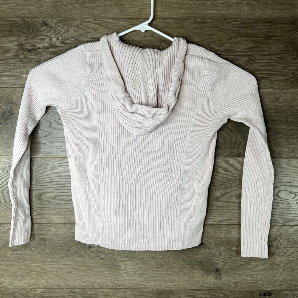 Tommy Hilfiger Hooded Sweater Womens L Knit Pink Pullover Front Pockets Buttons - Picture 7 of 10